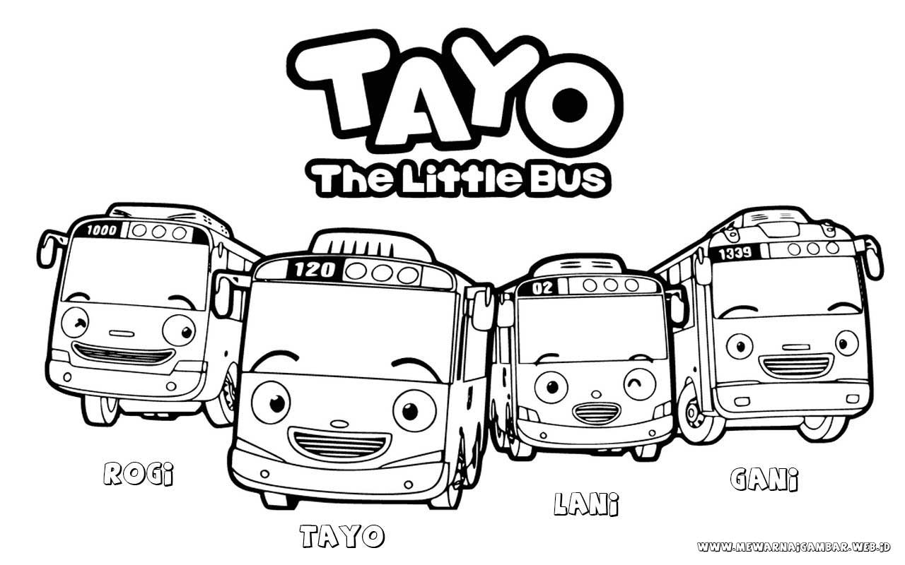 Mewarnai Gambar Tayo The Little Bus Mewarnai Gambar