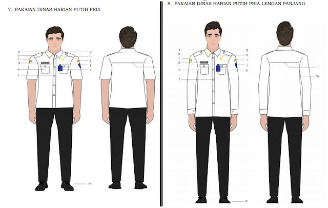 PDH Warna Putih Pria Sesuai Permendagri Nomor 11 Tahun 2020