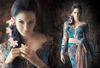 Foto Aneka Kebaya Renda Terbaru Kerah Halter Sabrina V Sanghai 