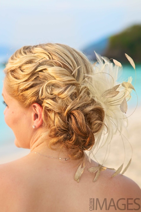 A popular hairstyle this season for the destination wedding is to wear your