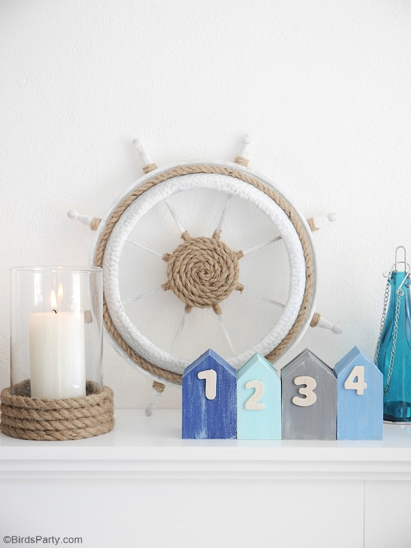 DIY Décor Nautique - projets d'artisanat faciles pour décorer votre maison, une table estivale, apéro ou espace de fête anniversaire! by BirdsParty.com @birdsparty #diy #nautique #deco #docorationestivale #aperoestival #tableestivale #tablenautique