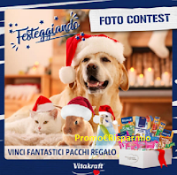 Logo Vitakraft ''Foto contest Festeggiando'': vinci gratis forniture per i tuoi Pet