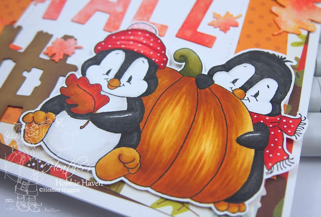 Heather's Hobbie Haven - Whimsy Stamps - Penguin Pumpkin Patch