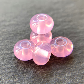 Handmade lampwork glass beads by Laura Sparling made with CiM Peony