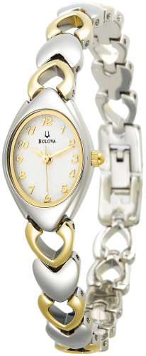 Bulova Women's 98V02 White Patterned Bracelet Watch