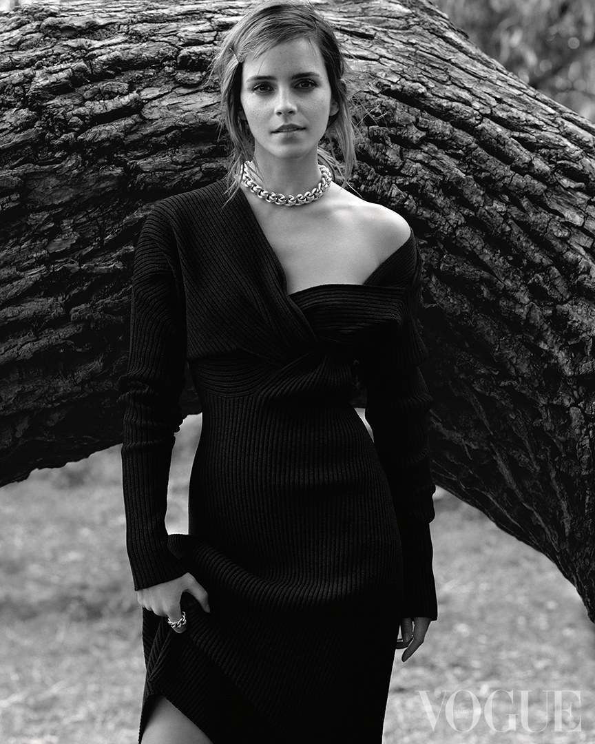Emma Watson beautiful fashion model in magazine photoshoot