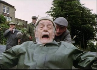 Compo from Last of the Summer Wine going downhill in a bathtub
