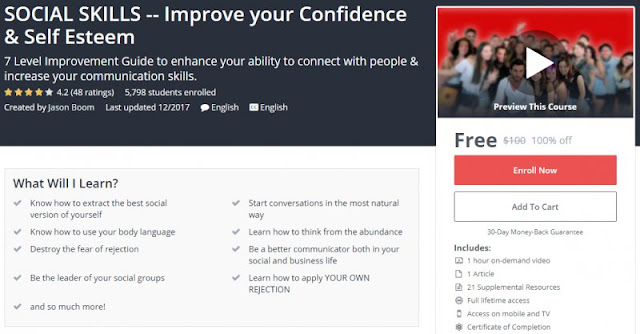 [100% Off] SOCIAL SKILLS -- Improve your Confidence & Self Esteem| Worth 100$