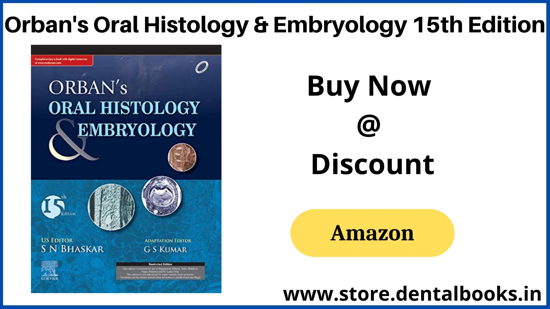 Orban's Oral Histology & Embryology 15th Edition | Dental Store