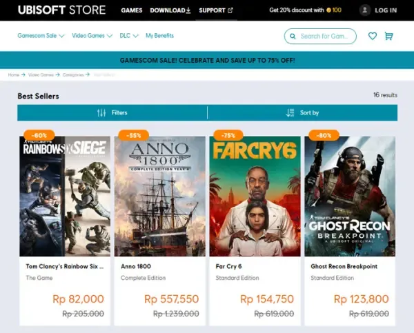 Uplay atau Ubisoft Store jadi tempat beli game PC original keluaran Ubisoft