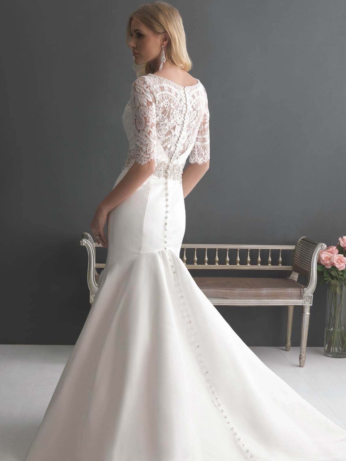 lace mermaid wedding dress with long sleeves Allure Wedding Dresses Fall 2013 Collection