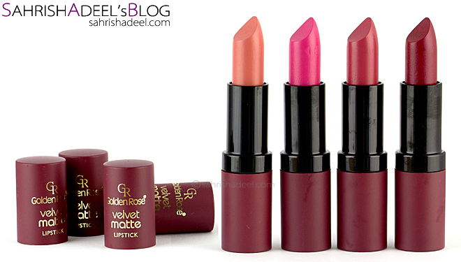 Velvet Matte Lipsticks by Golden Rose Cosmetics - Review & Swatches