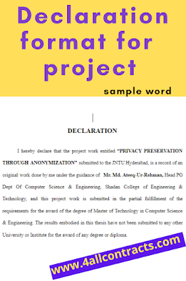 Declaration format in word