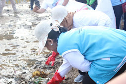 Rayakan HPSN 2019, Iriana Joko Widodo Gelar Aksi Bersih Kota Ambon
