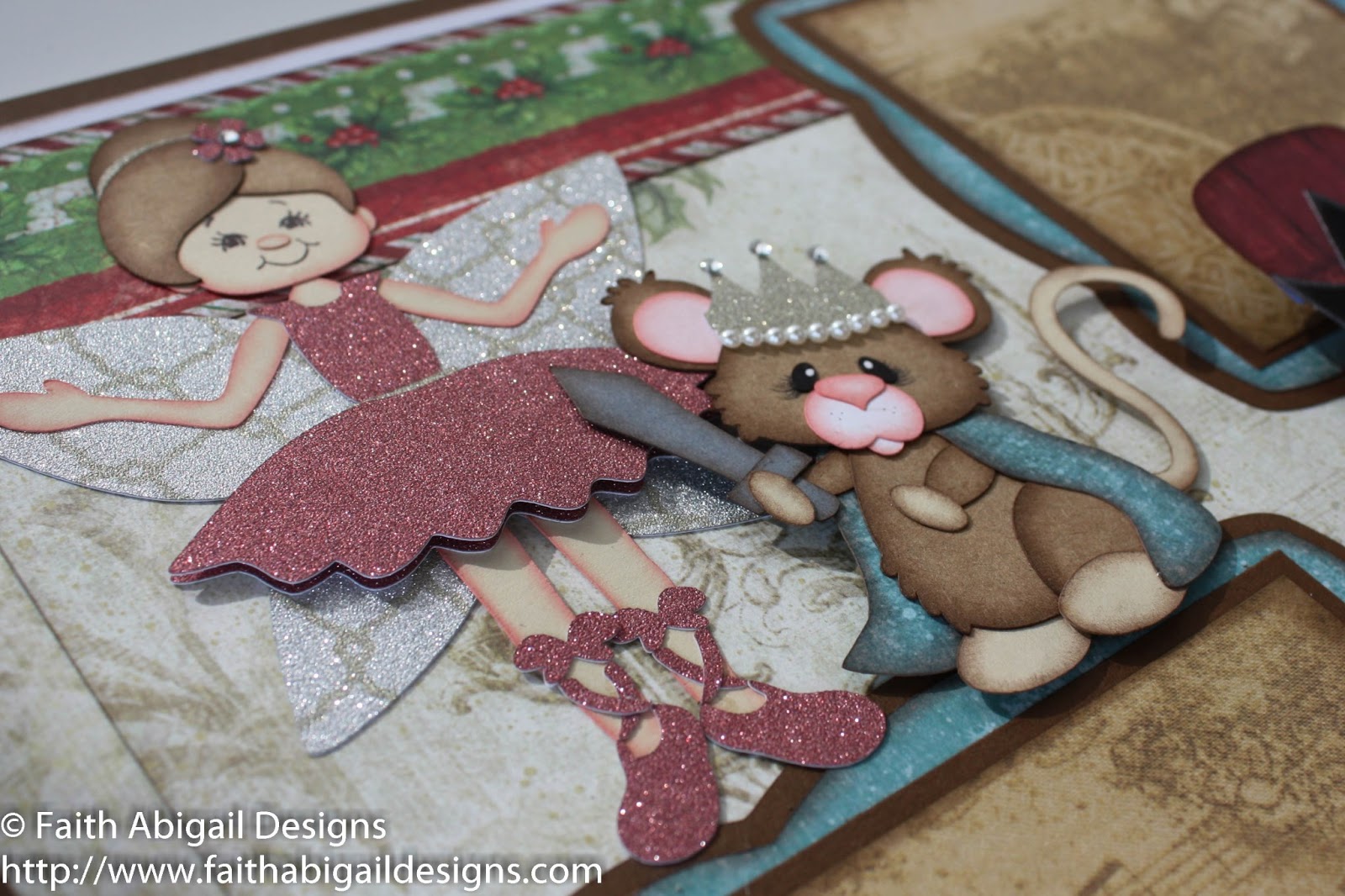 ... embellished my paper piecings with tiny rhinestone gems and pearls