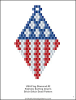 Free patriotic brick stitch seed bead pattern printable pdf.