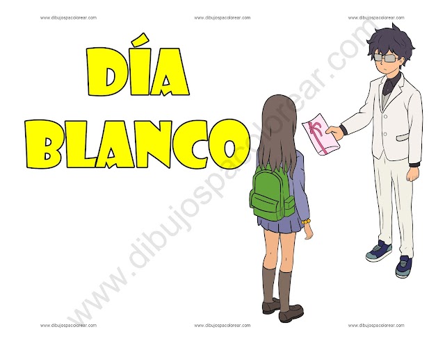 Dia Blanco dibujo a color y para colorear