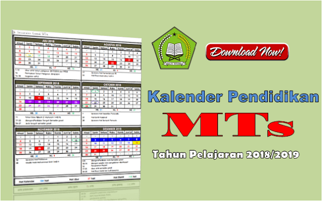 Kalender Pendidikan Madrasah Tsanawiyah (MTs) Tahun Pelajaran 2018/2019