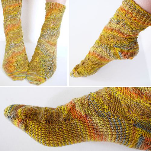 Toe Up Ginkgo Socks - Free Pattern 