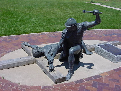 the Cross - Amarillo Texas nailing jesus to cross. the Cross - Amarillo Texas