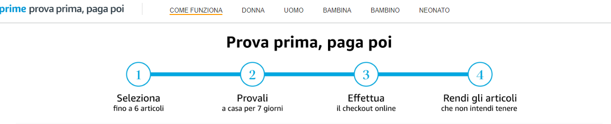 amazon prova prima paga poi