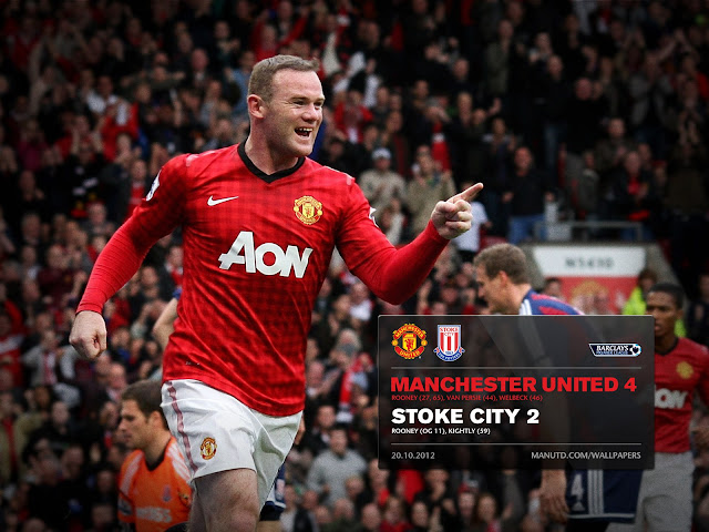 wallpaper background Final score, manchester united vs stroke (4-2)