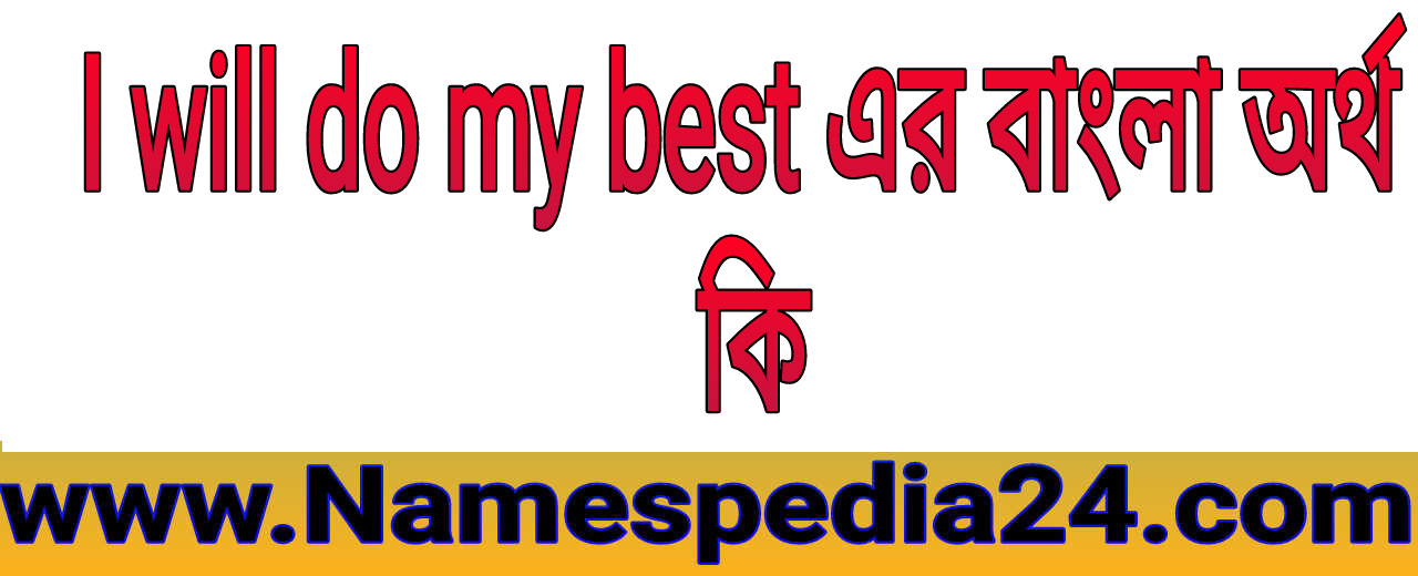 I will do my best meaning In Bangali | I will do my best এর বাংলা অর্থ কি