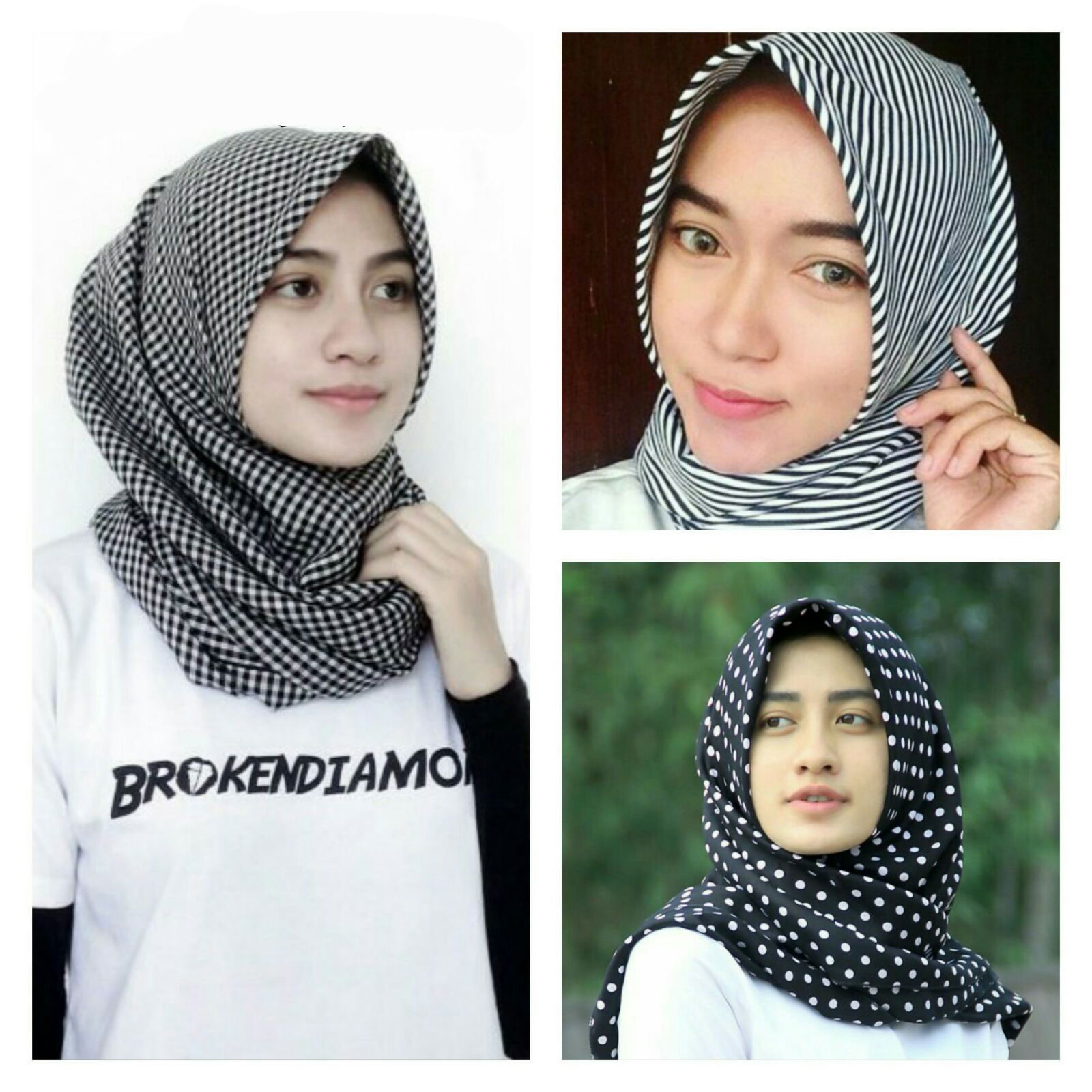 90 Gambar Terupdate Tutorial Hijab Pashmina Monochrome 2017