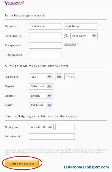 Registrasi Email Yahoo Baru