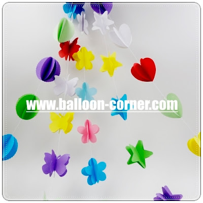 Bunting Paper Garland 3D Motif Mix