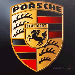Porsche logo with black background
