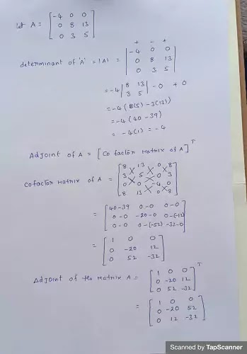 ChemistryExplain “#208 Use the adjoint of the matrix to find in Bridges math curriculum, Dr mather, Carnegie math, 10th maths, 10th grade math problems, Math