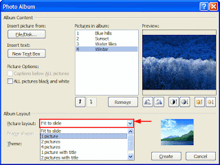 Add Captions to Photo Album in PowerPoint 2010 -4
