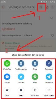 Fasilitas Fitur Share di Shopee