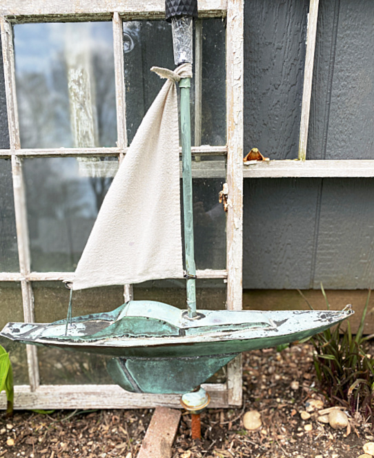 sailboat in garden