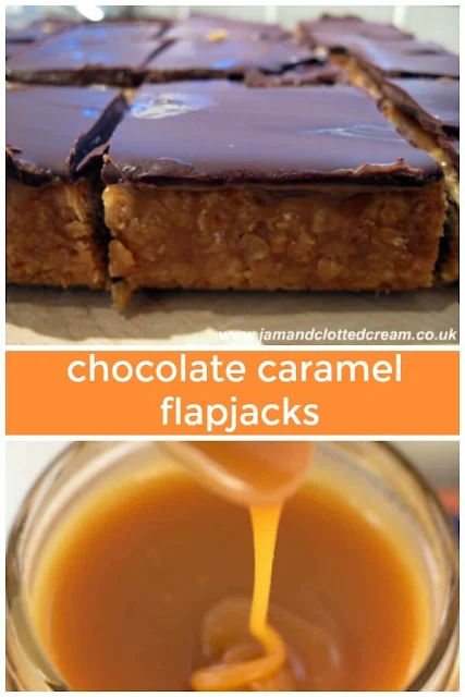 Chocolate caramel flapjacks recipe pin