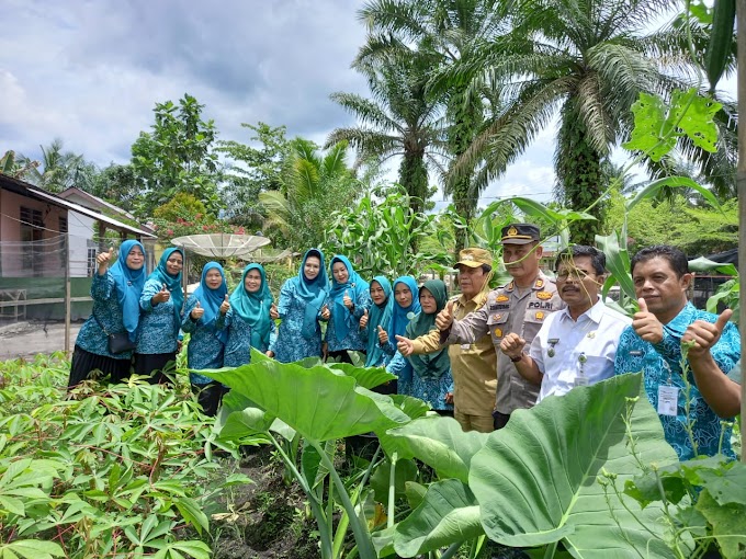 Bupati Rokan Hulu Berserta Ketua TP PKk Rohul Ibu Hj Feni Herawati Sukiman Monitoring ke Desa Mekarjaya