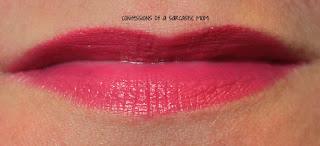 Swatch of NYC Expert Last Lip Color Matte lipstick in Velvety Fuchsia