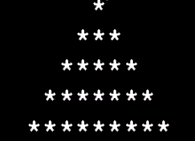 display  isosceles triangle using for loop and asterisk character