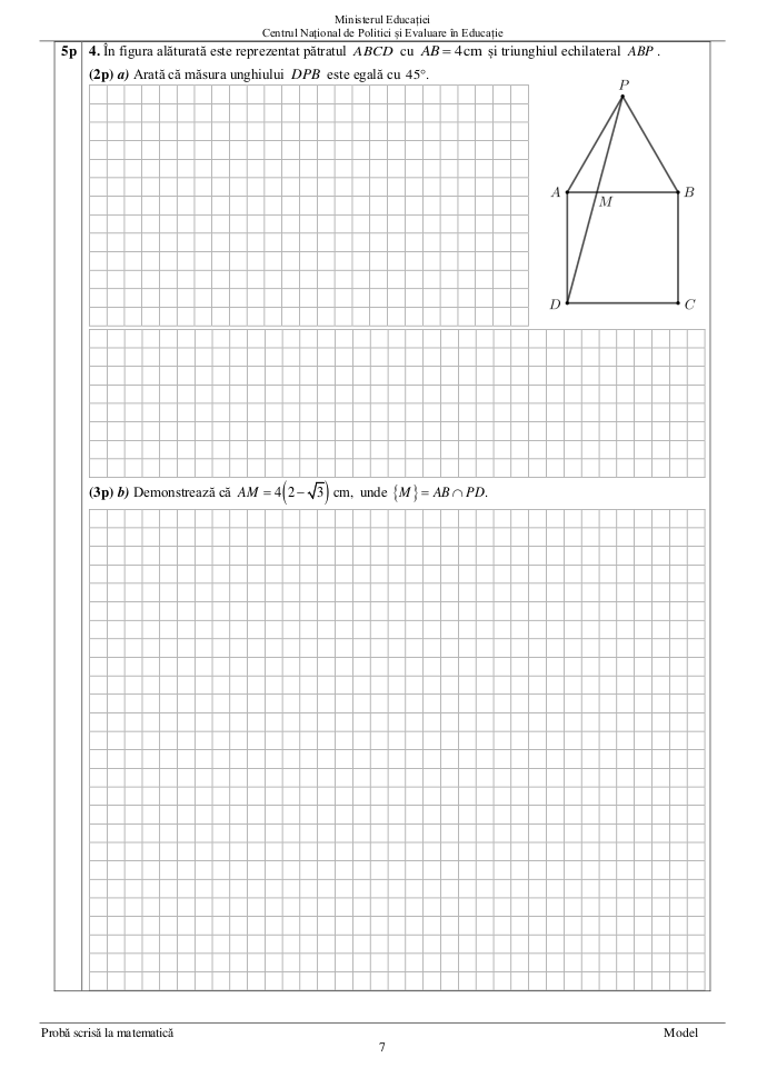 Evaluare Nationala Matematica 2022 - 2023