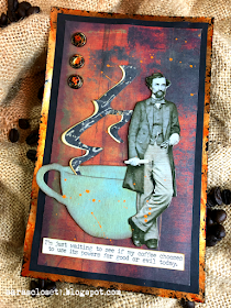 Sara Emily Barker https://sarascloset1.blogspot.com/ Fall Coffee Card Tim Holtz Tea Time Steampunk Parts Abandoned Paper Stash 4