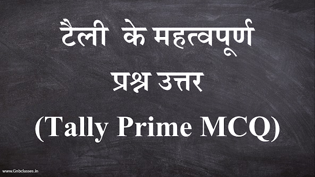 Tally Prime MCQ in Hindi  Top 30 Tally MCQ  Most Important Tally Question and Answer