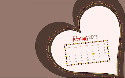 February Wallpapers Calendar 2013