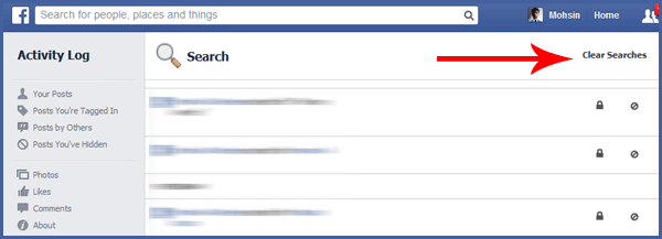 How to Delete Facebook Search History