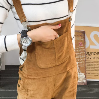  Jumpsuits Women 2018 Slim Corduroy Overalls