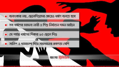 মেয়ে ও ছেলে শিশু ধর্ষণের বিচার একই আইনে by উদিসা ইসলাম