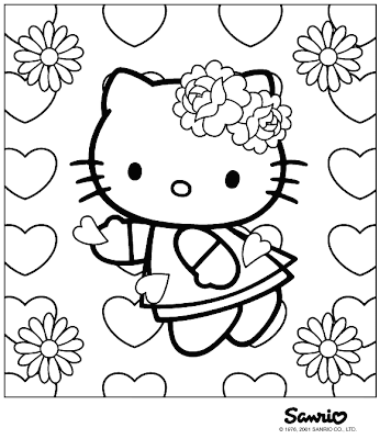 valentine coloring pages hellokitty