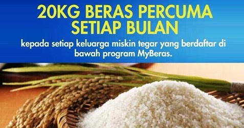 Program MyBeras 20kg Beras Percuma Setiap Bulan