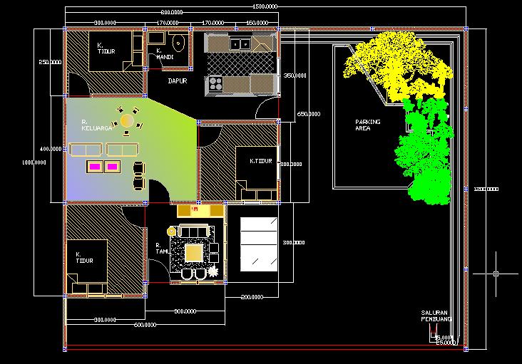 DESIGN RUMAH TINGGAL: Denah Rumah tinggal Ukuran 12 x 15 