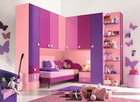 DORMITORIO LILA Y ROSA PARA NIÑAS - HABITACIÓN PARA  NIÑAS ROSA Y LILA - CUARTOS PARA NIÑAS LILA Y ROSA vía http://dormitorioinfantil.blogspot.com/